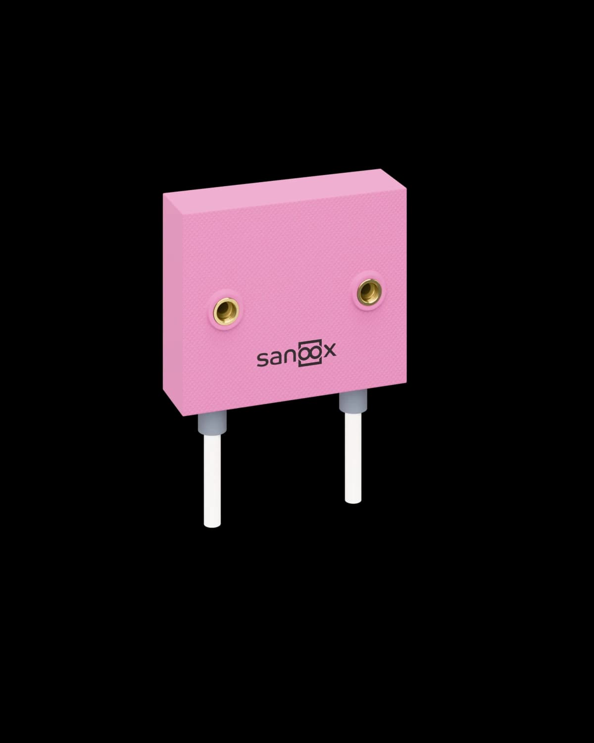 SANOOX shower installation box M05.1120 for masonry, pink XPS body with two wall-plate elbows and pipes pointing down
