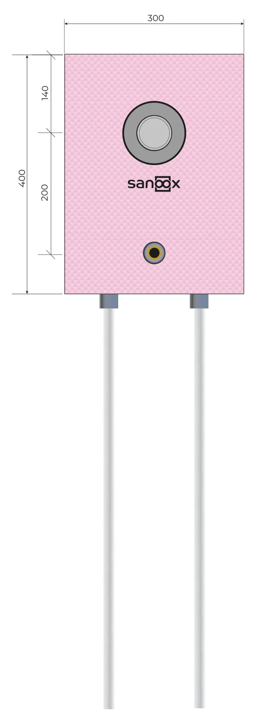 Disegno di catalogo Doccia, versione corta, Grohe Smartbox 35604, corpo incasso con attacco per doccetta, uscita tubi in basso, tubi lunghi, Muratura (M05-1150) con dimensioni