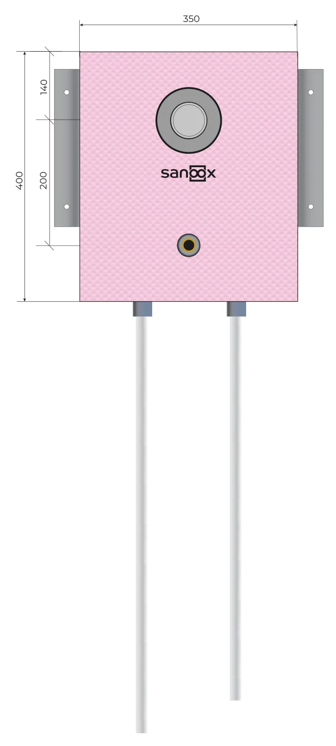 Disegno di catalogo Doccia, versione corta, Hansgrohe iBox 2.0 0150, corpo incasso con attacco per doccetta, uscita tubi in basso, tubi lunghi, Cartongesso (T05-2262) con dimensioni