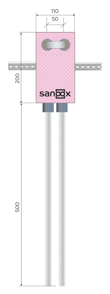 Catalogue drawing Radiator, short, for valve radiators, straight pipe, Drywall (T12-2530) with dimensions